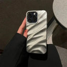 Glossy 3D wave plating case for iPhone by OKEYWOW, soft shockproof cover for iPhone 14, 13, 12, 11 Pro Max, XR, XS, SE, 8, 7 Plus