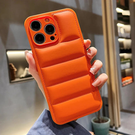 Color Puffer Silicone Case for iPhone Shockproof Soft Back Cover