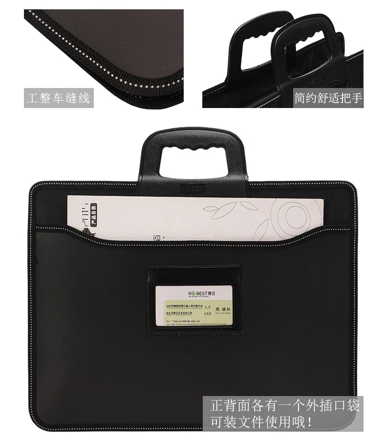 Large-capacity A4 Portable Document Bag Office Document Information Bags Pockmarked Dotted Briefcase Business Bag Promotional