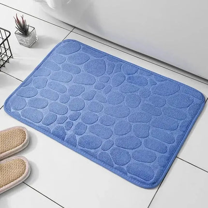 StoneWeave Embossed Fiber Anti Slip Mat Pebble Style Carpet Bathroom Living Room Floor Rug