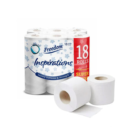 Pack of 18 OKEYWOW Freedom Quilted 2-ply toilet tissue rolls, soft bathroom toilet paper for home and office use