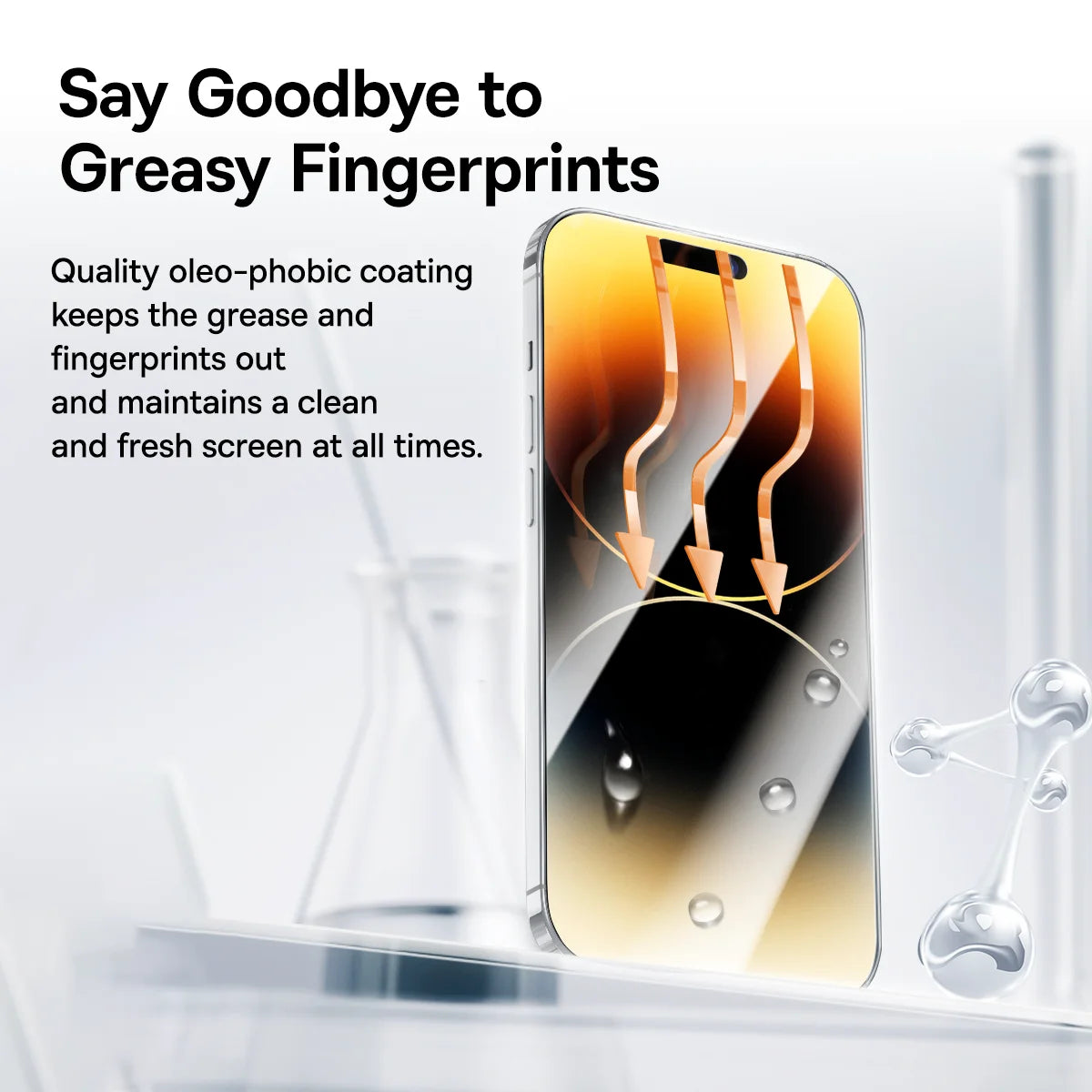 Baseus Screen Protector for iPhone 15, 14, 13 Pro Max: Made with Corning Glass, Offering Anti-Spy and Full Tempered Glass Protection. Safeguard Your iPhone 15 Pro Plus with Enhanced Privacy and Durability.