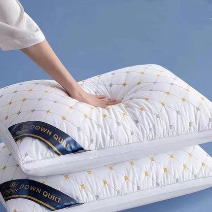 OKEYWOW hotel cervical support pillow designed for comfortable sleep, featuring ergonomic shape for neck and head support in bed.