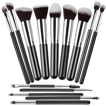 OKEYWOW makeup brush set with 14/16 soft, fluffy brushes for eyeshadow, foundation, blush, and powder application.