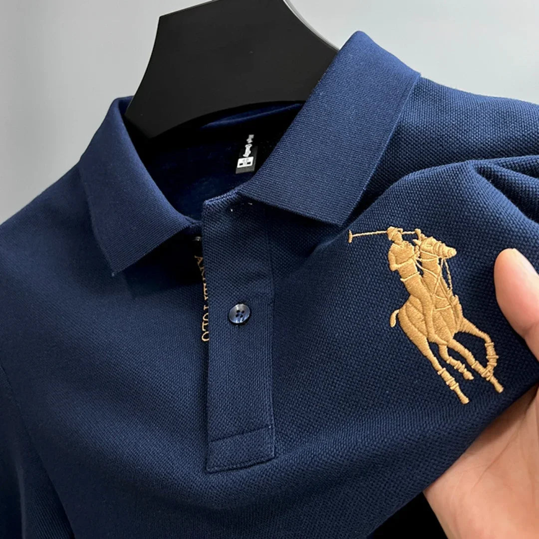 Brand Trend Embroidery Polo Shirt 2024 Summer High-end Luxury Handsome Fashion Casual T-shirt Short-sleeved Quality Men Clothing