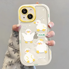 Okeywow iPhone cartoon duck case for models 11 to 17, shockproof soft cover with colorful duck design on the back.