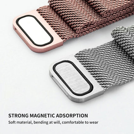 Apple Watch Milanese strap by OKEYWOW, magnetic stainless steel bracelet for Series 11-3 and SE in various sizes, sleek and modern design.