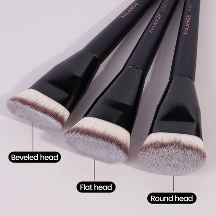 Velora Beauty 3pcs Makeup Brush Set Angled Flat Head Foundation Brush Soft Bristles with Box