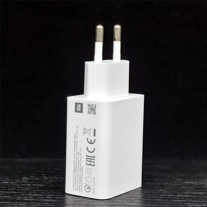 Original Xiaomi 18w Charger EU QC 3.0 Quick Charge Usb Cable for Redmi Note 6 7 8 Pro 9 10 12 12C POCO M3 9A 10A 4X Mobile Phone