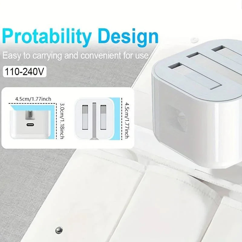 UK USB-C Charger For iPhone QC3.0 Quick Charge PD 25W Type C Fast Charging Travel Wall Charger Power Adapter