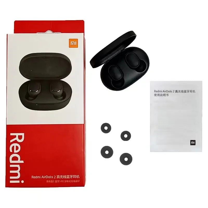 Original Xiaomi Mijia Redmi Airdots 2 Bluetooth 5.0 Earphones Wireless Headphones Earbuds in Ear Sport Music Telephone Headset