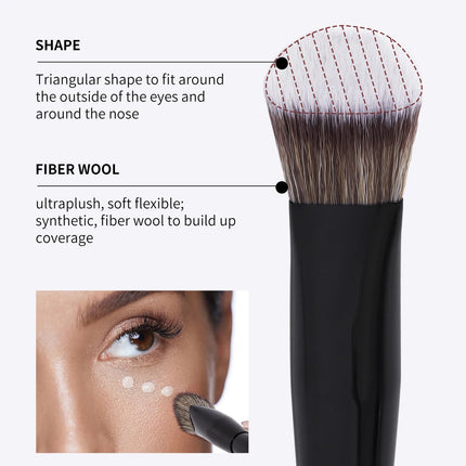 Velora Beauty 2pcs Flawless Makeup Brush Flat Angled Foundation Contour Concealer Tool