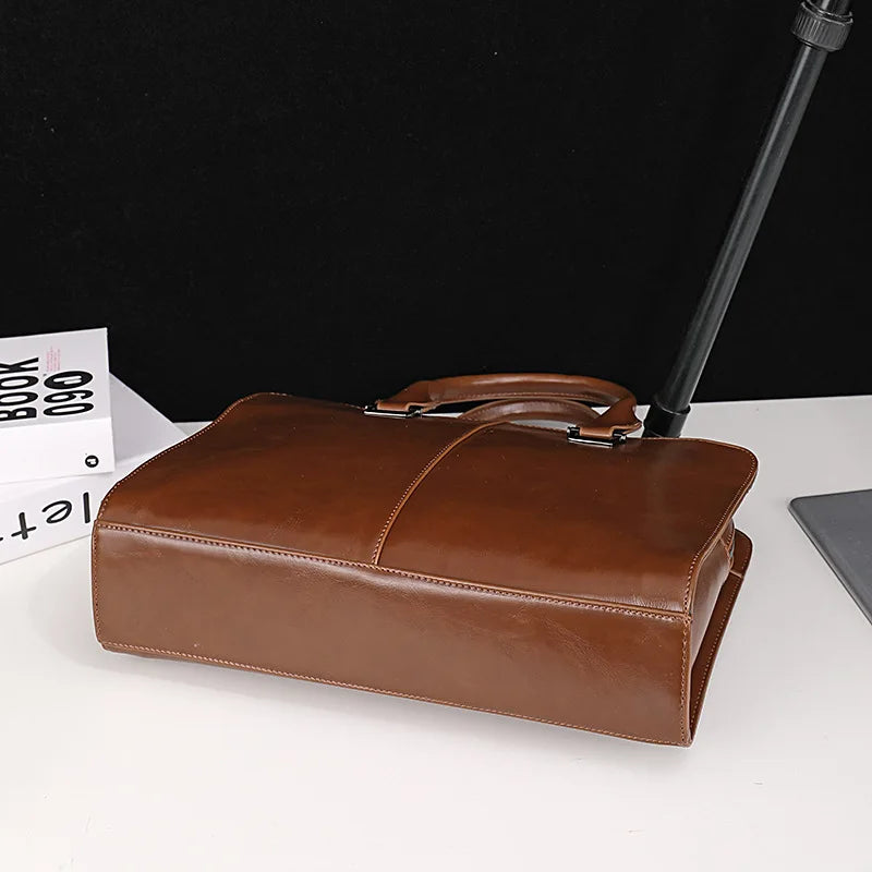 Men's Bag Luxury Business Office Laptop Bags PU Leather Men Briefcase Large Capacity Man Handbag Salesman WorkCrossbody Bag