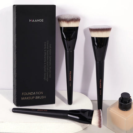 Velora Beauty 3pcs Makeup Brush Set Angled Flat Head Foundation Brush Soft Bristles with Box
