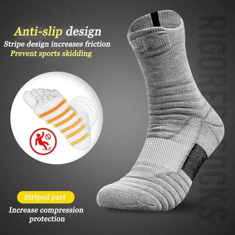 3 pairs/Lot Compression Stockings: Breathable socks perfect for basketball, sports, and cycling. Moisture-wicking with high elastic tube design for comfort and performance.