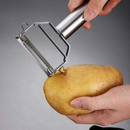 SteelEdge Dual Head Vegetable Peeler Stainless Steel Fruit Melon Kitchen Tool