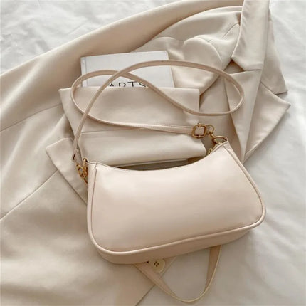 Vintage M Letter Crossbody Bag PU Leather Shoulder Messenger Tote Handbag Purse