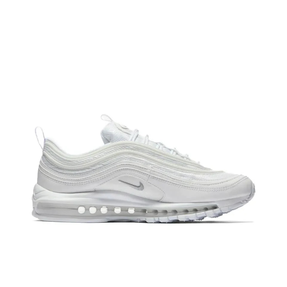 Nike Air Max 97 Running Shoes: White Retro Classic, Wear-Resistant Unisex Sneakers (921826-101)