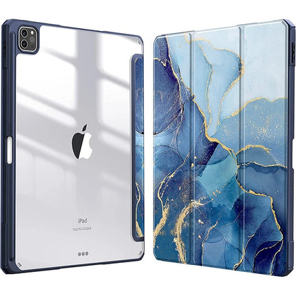 Smart PU iPad Case for Air 4/5/10th Gen/Pro 11/12.9/10.2/10.5 Transparent Cover