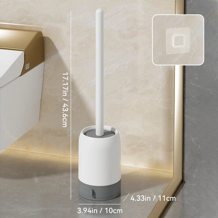 CleanEase Wall-Mounted Toilet Brush with Drainable Holder