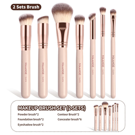 Velora Beauty 7pcs Makeup Brush Set Foundation Powder Concealer Blush Blending Brushes