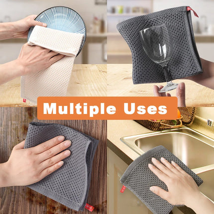 PureWoven Cotton Dishcloth Set Honeycomb Soft Absorbent Kitchen Cleaning Towel