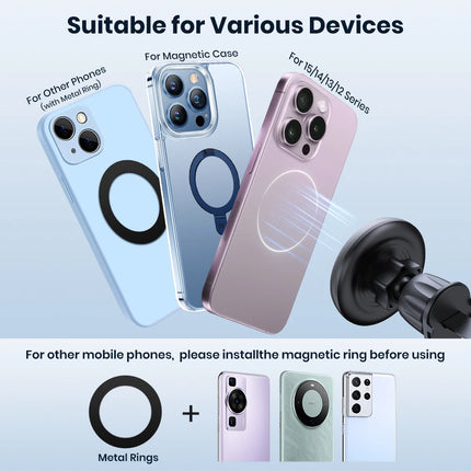 TOPK MagSafe Car Mount Magnetic Air Vent Holder Metal Hook One Hand Operation Stand