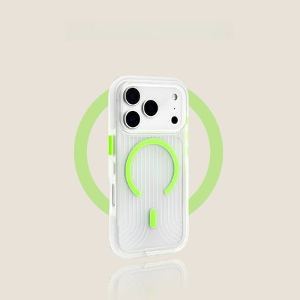 Corrugated MagSafe Case for iPhone 17/16/15/14/13 Pro Max Transparent Anti-Drop Cover