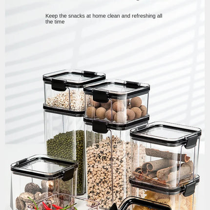 FreshLock Grain Storage Jar Set Sealed Plastic Moisture Proof Kitchen Organizer Box