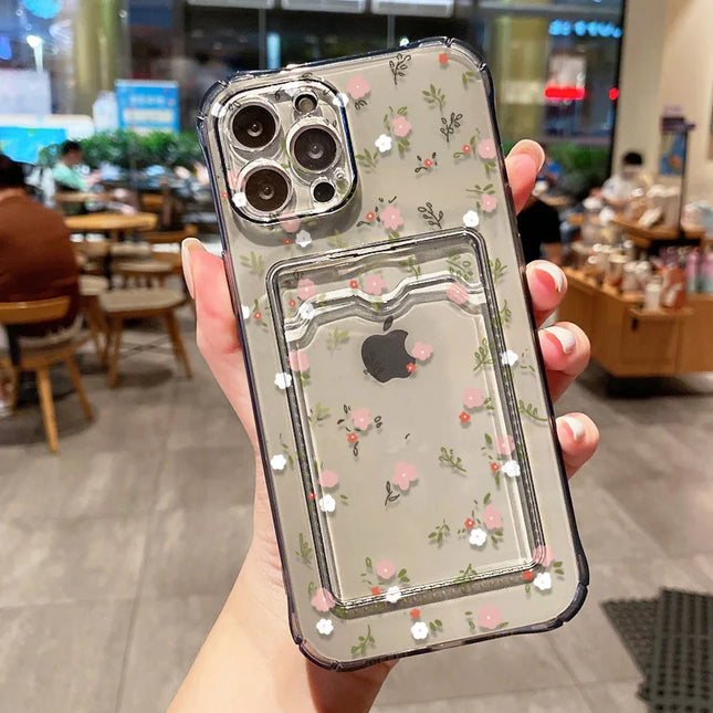 OKEYWOW iPhone flower wallet case with card holder for iPhone 16/15/14/13/12/11 Pro Max XR XS SE, soft cover with floral design