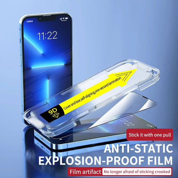 Introducing the Latest High-End Glass Full Cover Screen Protector for iPhone 11, 12, 13, 14, 15 Pro Max, XR, X, XS Max, and 15 Plus: Experience Superior Protection with Included Mounting Cover