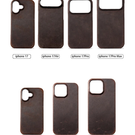 OKEYWOW MagSafe Retro Leather Case for iPhone 15/16/17 series with magnetic pull-up back cover and genuine leather finish