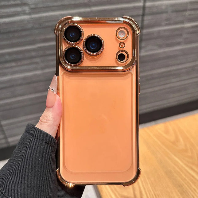 Luxury Plated Transparent Case for iPhone Shockproof Clear Back Cover