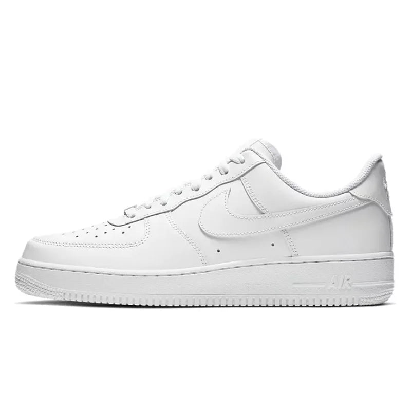 Nike Air Force 1 '07 Low Skateboarding Shoes: Unisex design for men and women, featuring the classic AF1 style in white for versatile streetwear.