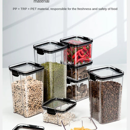 FreshLock Grain Storage Jar Set Sealed Plastic Moisture Proof Kitchen Organizer Box