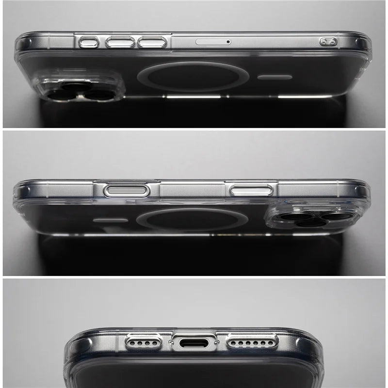 Original Touch Camera Button Clear MagSafe Case for iPhone 14/15/15 Pro Max/16 Pro/17/17 Air/17 Pro – Wireless Charging Shockproof Cover