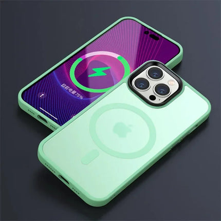OKEYWOW iPhone MagSafe matte shockproof case with magnetic design, wireless charging compatible for iPhone 15, 14, 13, 12, 11 Pro Max Plus
