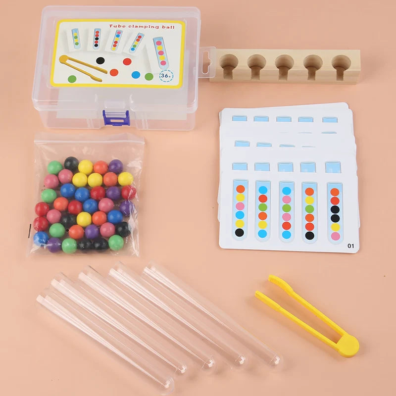 Clip Beads Test Tube Toys For Children Logic Concentration Fine Motor Training Game Montessori Teaching Aids Educational Toy