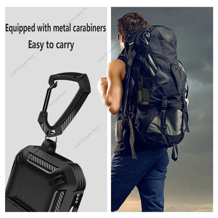 OKEYWOW AirPods 4 security lock case with TPU and PC material, protective cover with hook for 4th generation wireless earbuds.