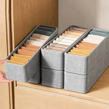 OKEYWOW drawer storage organizer box for T-shirts, jeans, underwear, and pants, with 1, 2, or 4 compartments for wardrobe organization