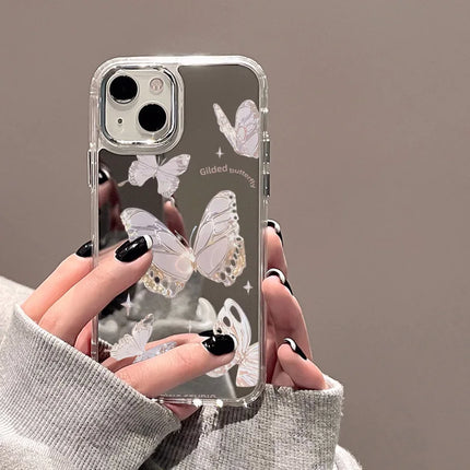 OKEYWOW mirror bowknot iPhone case with luxury shockproof cover for iPhone 11 Pro Max XR XS, featuring elegant design and protective build.