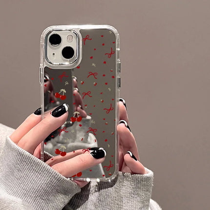 Luxury Mirror Bowknot iPhone case by OKEYWOW, shockproof cover for iPhone 11 Pro Max, XR, XS with elegant bowknot design