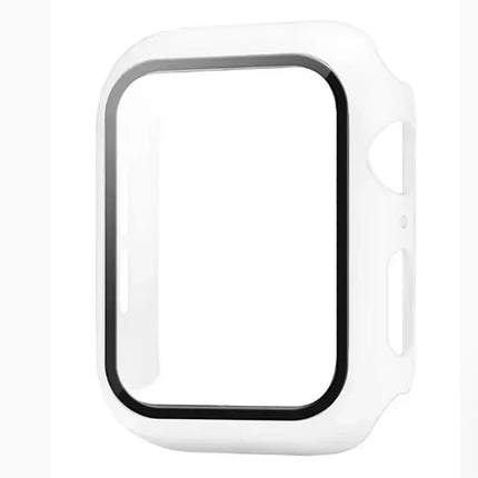 OKEYWOW Apple Watch tempered glass screen protector for Series 10-3 SE, 38mm to 46mm, showcasing the clear protective cover.