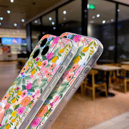 Silicone shockproof flower iPhone case for iPhone 17, 16, 15, 14, 13, 12, 11 Pro Max, XR, XS, SE by OKEYWOW