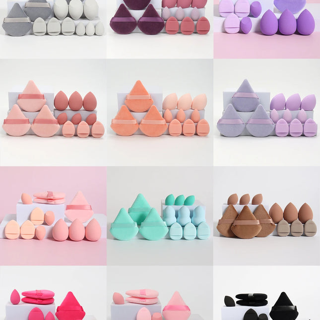 Velvet Cloud 12 Piece Makeup Sponge Set Powder Puffs Mini Cushion Eggs Beauty Blenders