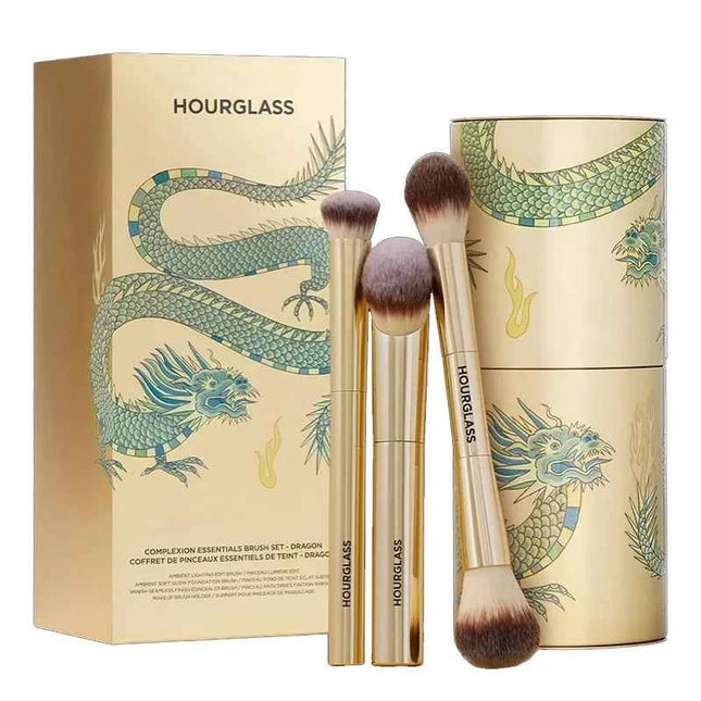 Hourglass Complexion Essentials 3-Piece Makeup Brush Set with Storage Cup & Gift Box