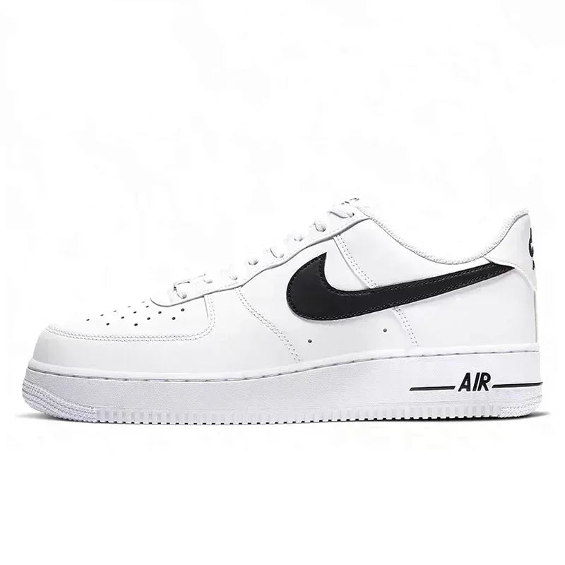 Nike Air Force 1 Low Skateboarding Shoes: Comfortable unisex sneakers available for both men and women. Classic white and black design for versatile style.