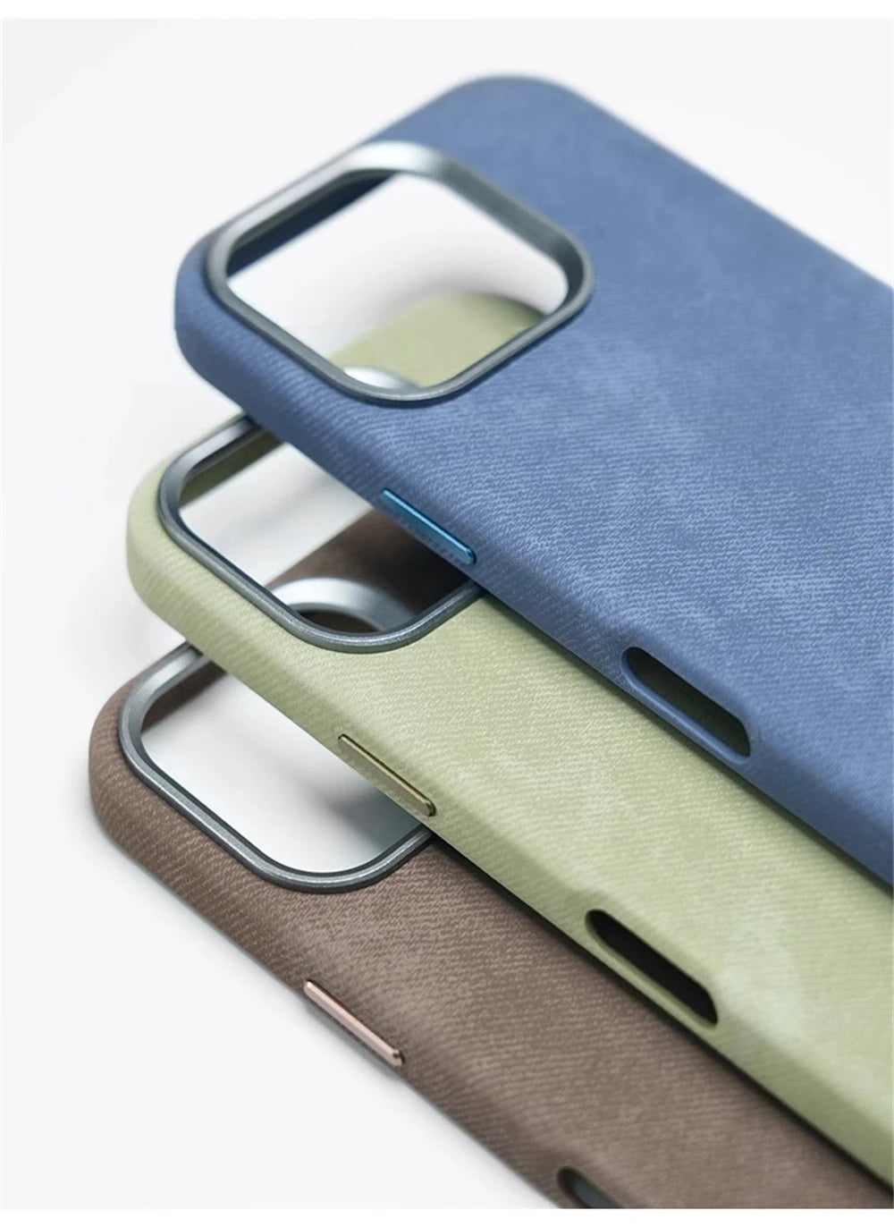 Luxury Fiber Leather Shockproof Case for iPhone 12–17 Series (Pro/Pro Max/Plus) – MagSafe Magnetic Wireless Charging Back Cover