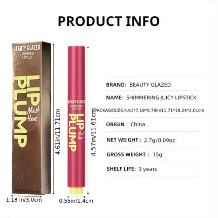 Velora Beauty Shimmer Gloss Lipstick Pen 2in1 Moisturising Dewy Long Lasting Lip Care