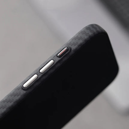 iPhone MagSafe Case Alloy Lens 3D Relief Carbon Fiber Texture Hard PC Wireless Charging Cover